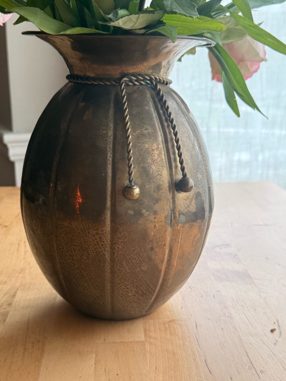Brass Rope-Detail Vase - Gold - Picture 2 of 6